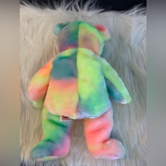 Ty (22) Pastel Rainbow Beanie Baby Bear - Picture 10 of 11